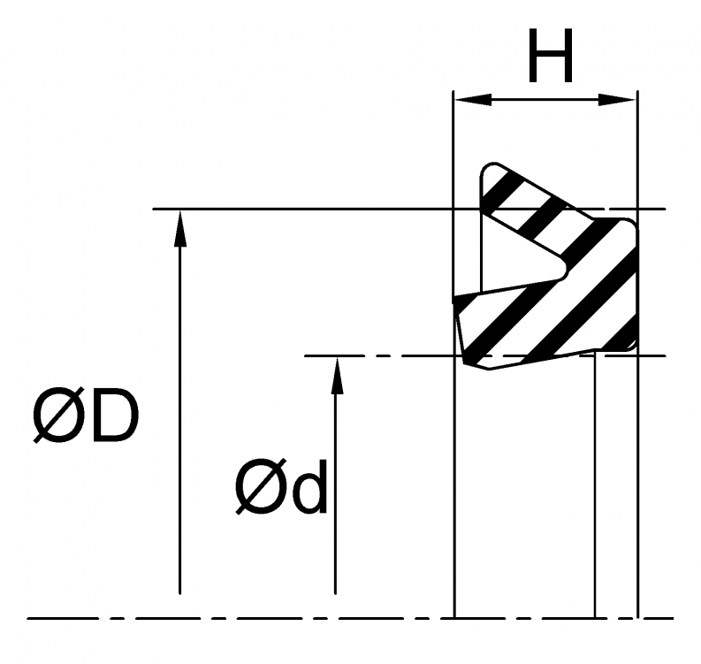 Piston U-Seal (E4) 3.250" x 2.812" x 0.218" - Nitroxile