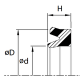 Piston U-Seal (PB-1) 125mm x 110mm x 10mm - Polyurethane