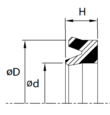 Piston U-Seal (PB-1) 50mm x 40mm x 7mm - Polyurethane