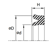 Piston U-Seal (PB/N) 63mm x 53mm x 7mm - Nitrile