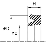 Piston U-Seal (UP) 3.250" x 2.750" x 0.375" - Polyurethane