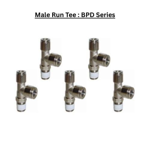 BPD1/4-N01 : Male Run Tee Metal Push-in Fitting (BAG OF 5 PCS.)