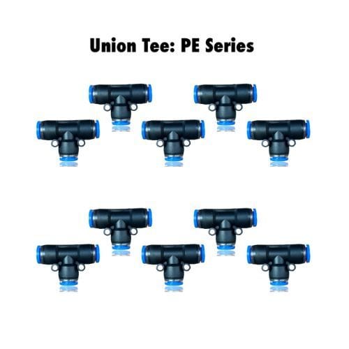 PE 12-10 : Pneumatics-pro Push-in Reducer Tee Fittings Tube Size 12-10mm  PE12-10 (BAG OF 10 PCS.)