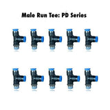 PD 5/32-U10 : Pneumatics-pro Push-in Run Tee Fittings Tube Size 5/32" x Thread Size 10-32" PD5/32-U10 (BAG OF 10 PCS.)