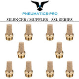 SSL-03 : SSL Brass Pneumatic Muffler 3/8" NPT / BSPT (BAG OF 10)
