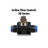 SU 5/32 : Pneumatics-pro Inline Flow Control In-Line Flow Control Fitting Tube Size 5/32"  SU5/32
