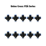 PZA 10 : Pneumatics-pro Push-in Union Cross Fittings Tube Size 10mm  PZA10 (BAG OF 10 PCS.)