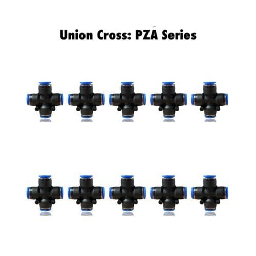 PZA 5/32 : Pneumatics-pro Push-in Union Cross Fittings Tube Size 5/32"  PZA5/32 (BAG OF 10 PCS.)