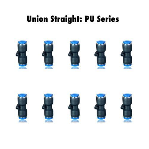 PU 1/2 : Pneumatics-pro Push-in Union Straight Fittings Tube Size 1/2"  PU1/2 (BAG OF 10 PCS.)