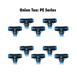 PE 8 : Pneumatics-pro Push-in Union Tee Fittings Tube Size 8mm  PE8 (BAG OF 10 PCS.)