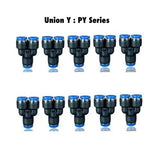 PY 8 : Pneumatics-pro Push-in Union Y Fittings Tube Size 8mm  PY8 (BAG OF 10 PCS.)