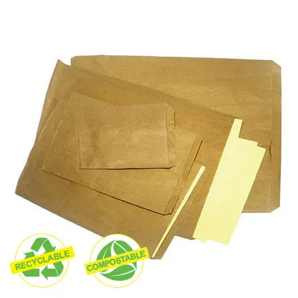 Sacs en papier plats, brun, base 30, 13 x 16 (1000/pqt)