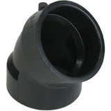 45° Elbow Fitting, Hub x Hub, Plastic, 1-1/2"