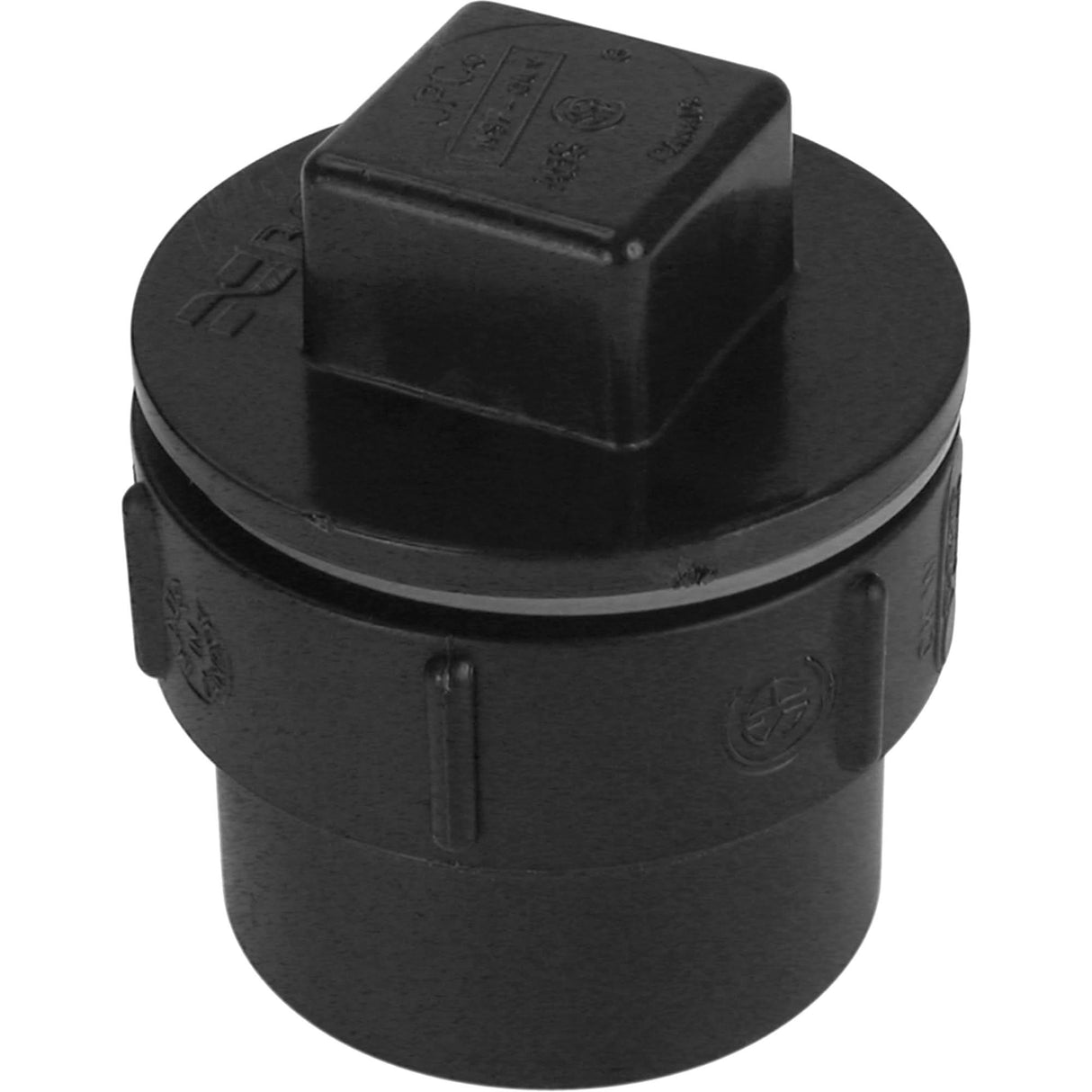 Fitting Cleanout Adapter with Plug, Spigot x Plug, 1-1/4" Dia., Plastic