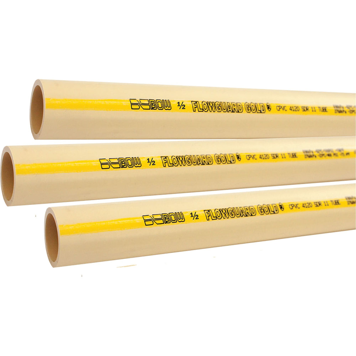 Flowguard Gold® Hot & Cold Water Pipe, CPVC, 20' L x 1.5" Dia.
