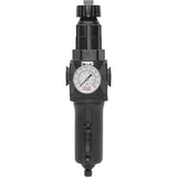 Manual Drain Filter/Regulator with Metal Bowl & Gauge Modulair 400, 1/2" NPT, 200 psi, 9.1 fl. oz. Capacity