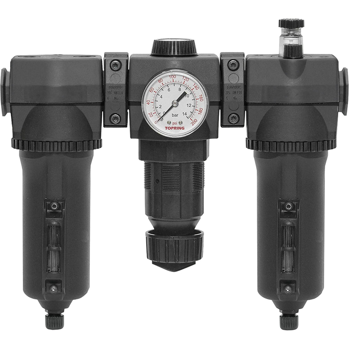 Manual Filter, Regulator & Lubricator with Metal Bowl Modulair 400, 1/2" NPT