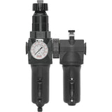 Manual Drain Filter, Regulator & Lubricator with Metal Bowl & Gauge Modulair 400, 1/2" NPT
