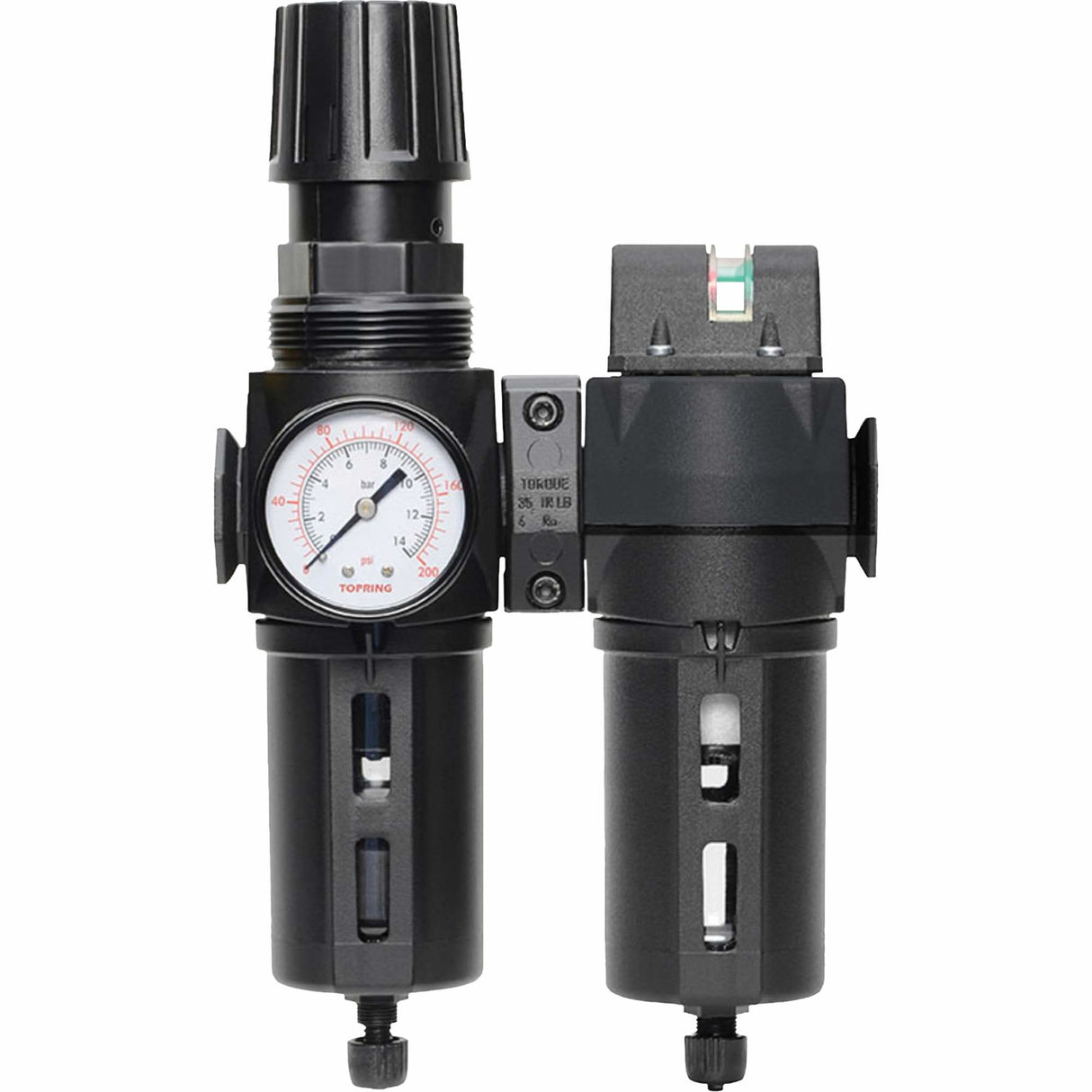 Filter/Regulator & Coalescing Filter Modulair 300 with Standard Bowl & Manual Drain, 3/8" NPTF, 150 PSI, 5.12 fl. oz. Capacity