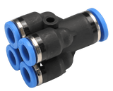 Push to Connect Double Wye "Y" Union Reducer 6mm x 4mm Tube OD