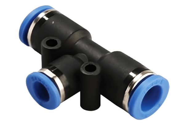 Push to Connect Tee Union Reducer 3/8" Tube x 1/4" Tube