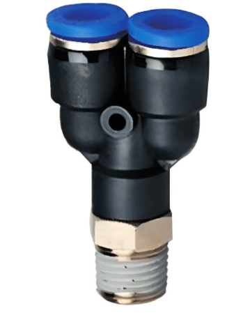 Push to Connect Wye "Y" Union 3/8" Tube x 1/2" NPT Male