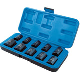 Socket Set, 10 Pcs, Impact, 1/2" Drive Size