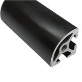 1" x 1" Black Quarter-Round T-Slotted Aluminum Extrusion