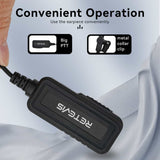 Retevis AI Noise-Canceling "Secret Service" Earpiece (for HD1/HD2/RT29/HA1UV)