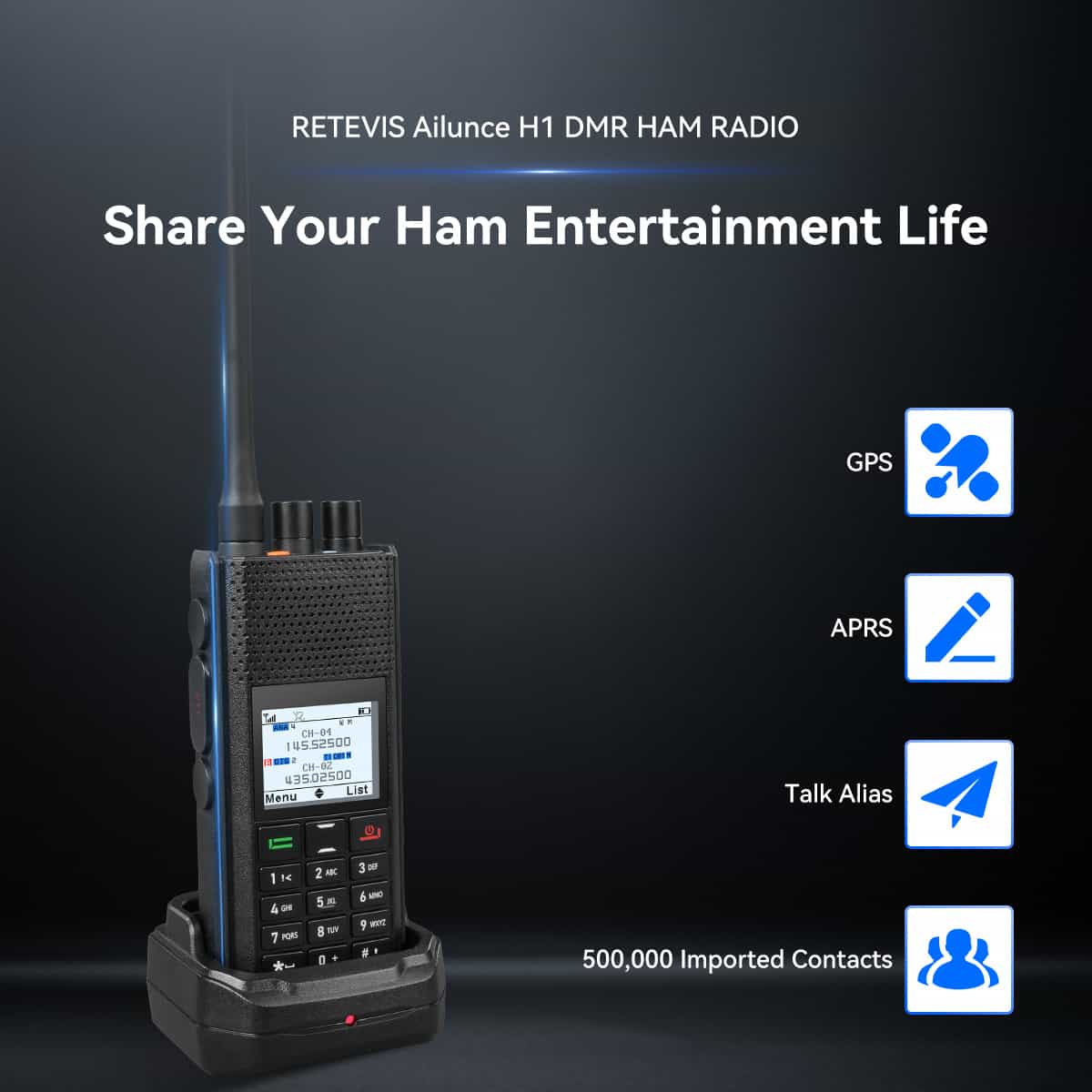 Retevis Ailunce H1 Radio Amateur Numérique et Analogique APRS (6W VHF/UHF)