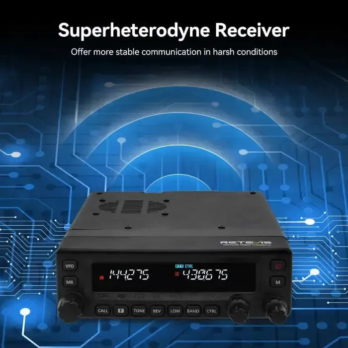 Retevis MA1 Radio mobile bibande 50W avec réception large bande