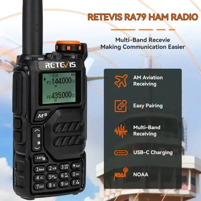 Retevis RA79 (UV-K5) Radio Amateur Multibande avec Scanner et Compteur de Fréquence