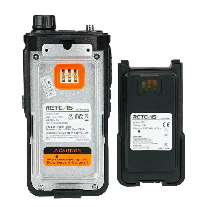 Retevis RA89 10W Radio Amateur Haute Puissance Étanche IP68 (VHF/UHF)