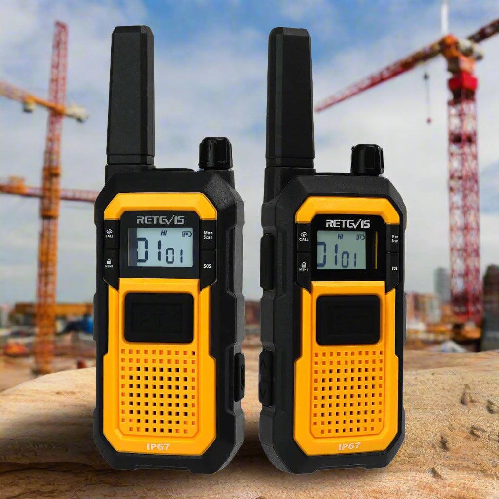 Radio Talkie-Walkie Retevis RB48 Robuste de Haute Qualité, Pleine Puissance, Sans Licence pour Chantier