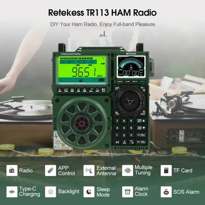 Récepteur scanner radio Retevis Retekess TR113 AM / FM / BLU / OC / OM / VHF / UHF