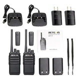 Lot de 2 radios bidirectionnelles Retevis RT17 Premium GMRS sans licence pour entreprises, hôtellerie, commerce de détail, restaurants