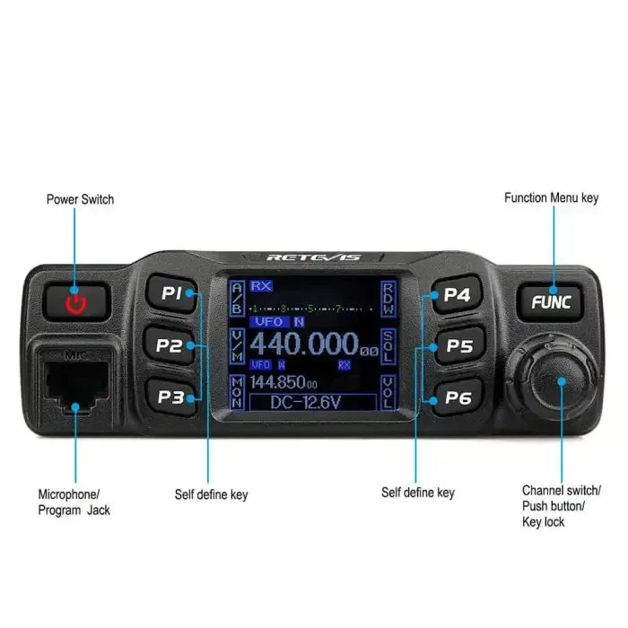Radio Ham Mobile Double Bande Retevis RT95 25W (Compatible CHIRP)