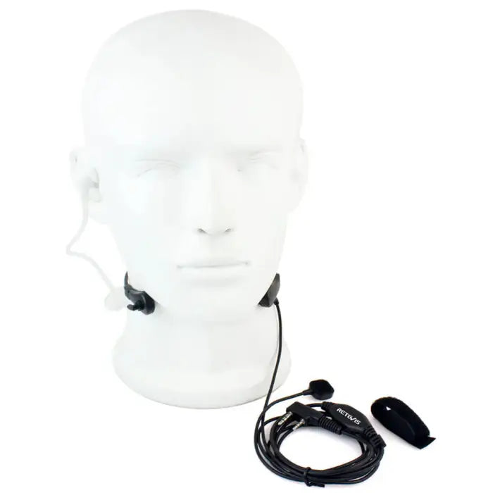 Retevis Throat Mic Covert Acoustic Tube Earpiece PTT Microphone
