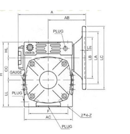 Right Angle Gear Speed Reducer 56C 20:1 Size 40 (Left Output) | TUM4020-L