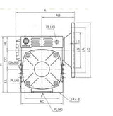 Right Angle Gear Speed Reducer 56C 20:1 Size 40 (Left Output) | TUM4020-L