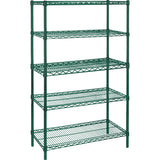 Heavy-Duty Green Epoxy Finish Wire Shelving