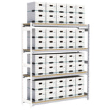 Wide Span Record Storage Shelving, Steel, 4 Shelves, 72" W x 18" D x 84" H, Add-On Kit