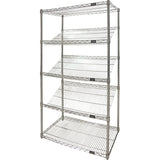 Slanted Wire Shelving Unit, 5 Tiers, 48" W x 63" H x 18" D