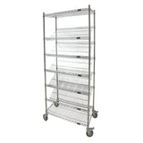 Slanted Shelf Cart, 7 Tiers, 24" W x 80" H x 48" D