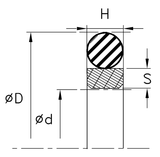 Rod Buffer Seal (R2B) 0.625" x 0.912" x 0.116" - BR.PTFE/NBR