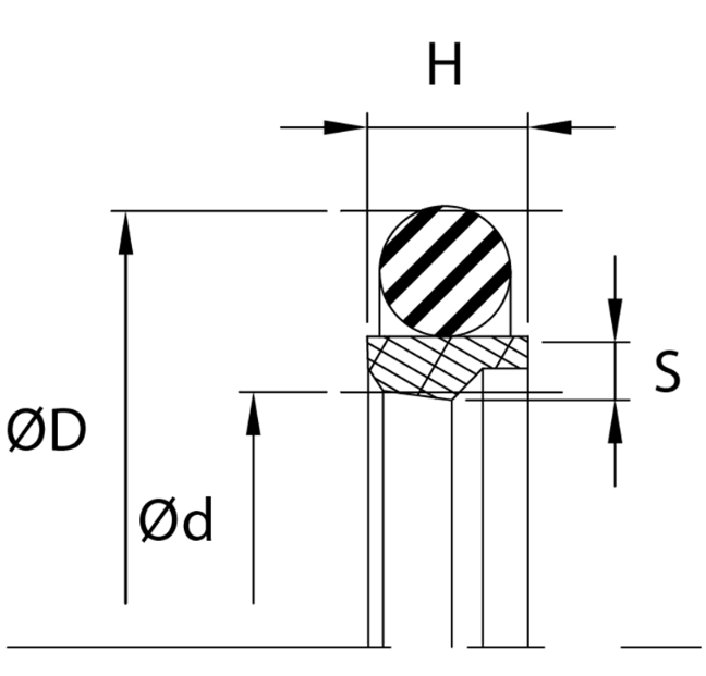 Rod Buffer Step Seal (RSS) 1.500" x 2.094" x 0.232" - BR.PTFE/NBR
