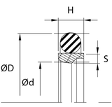 Rod Buffer Step Seal (RSS) 1.500" x 2.094" x 0.232" - BR.PTFE/NBR