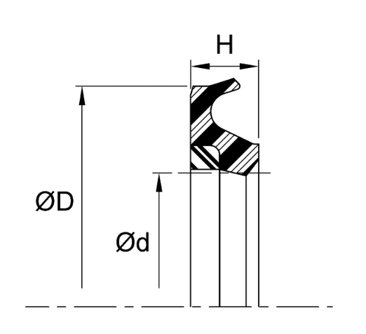 Rod Buffer U-Seal (RH) 50mm x 65.5mm x 6mm - Polyurethane/Nylon