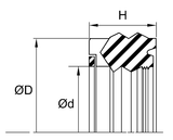 Rod Seal (RV) 70mm x 90mm x 30mm - NBR/NEOFAB/POM