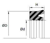 Rod U-Seal (BS/SL) 1.000" x 1.312" x 0.187" - Nitrile